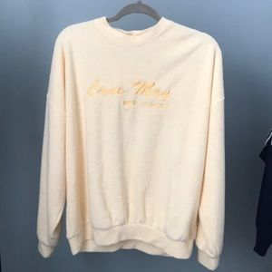 Vintage Fuzzy Yellow Hoodie